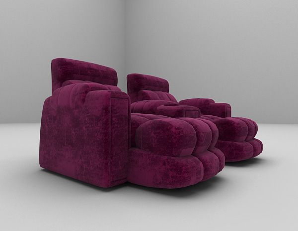 免费枚红色沙发3d模型下载