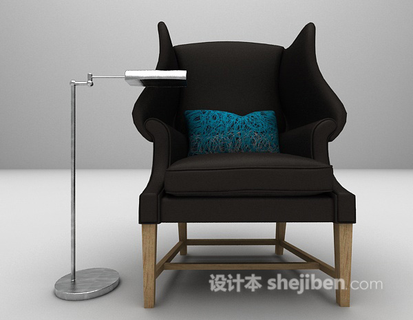灰色沙发3d模型下载