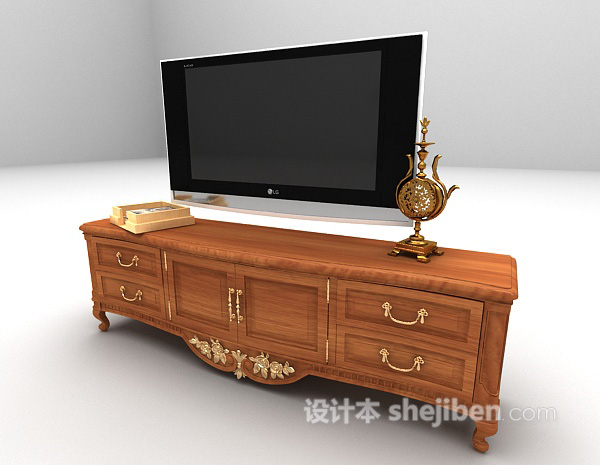 古典欧式电视柜3d模型下载