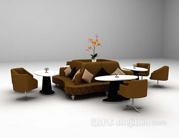 设计本灰色桌椅欣赏3d模型下载
