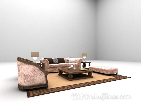 现代风格现代组合沙发免费3d模型下载