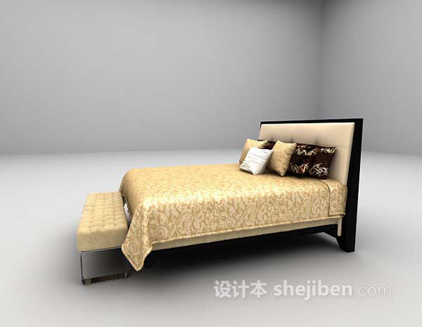 设计本灰色软床3d模型下载