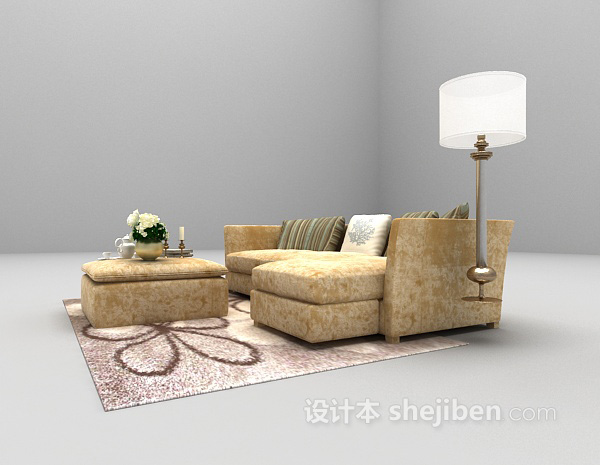 免费现代沙发组合3amax3d模型下载