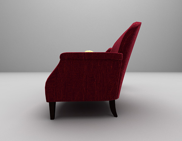 设计本红色布艺沙发3d模型下载