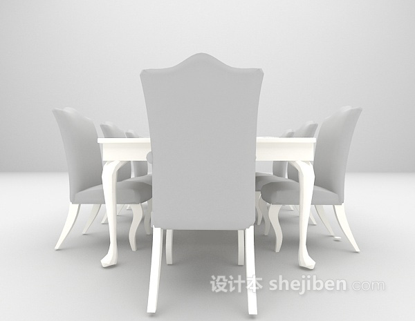 欧式餐桌max3d模型下载