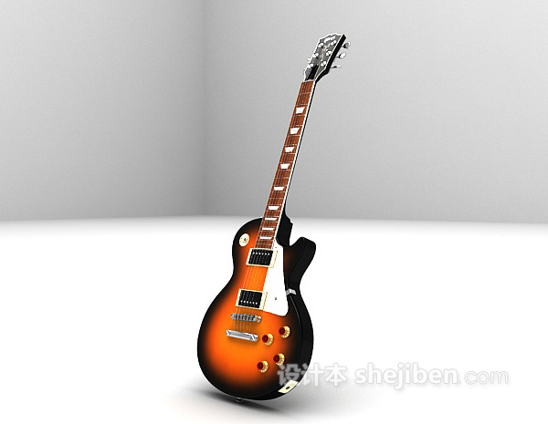 设计本黑色吉他3d模型下载