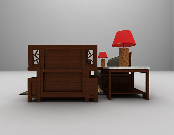 设计本中式家庭沙发3d模型下载