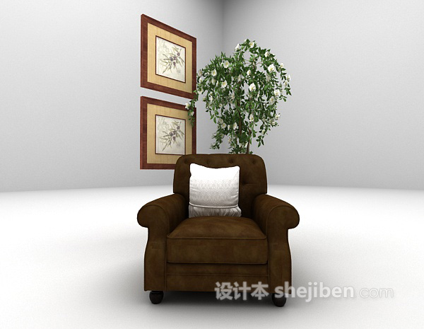 欧式风格皮质沙发推荐3d模型下载