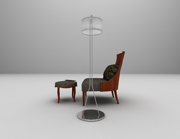设计本欧式休闲椅3d模型下载