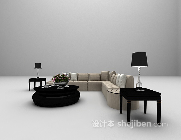 欧式沙发组合3d模型大全