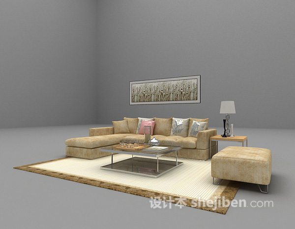免费欧式组合沙发3d模型下载