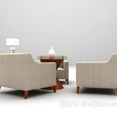 布艺桌椅3d模型下载