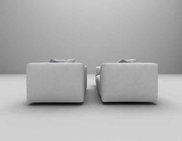 设计本灰色扶手沙发3d模型下载