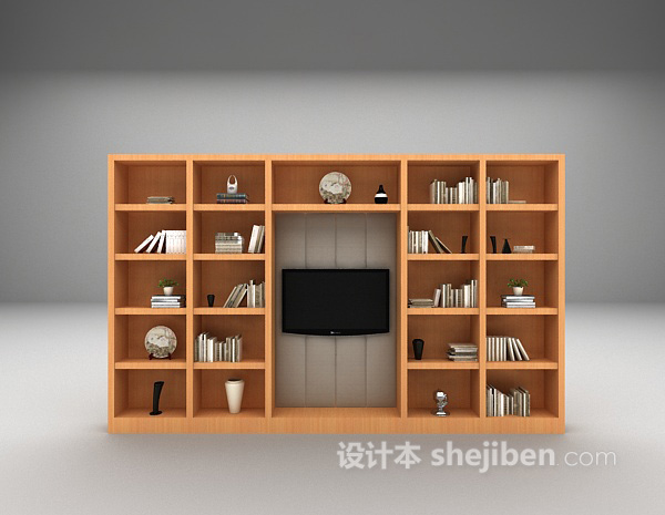 木质书柜3d模型下载推荐