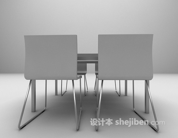木色餐桌3d模型欣赏