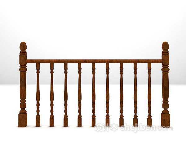 现代风格木质栏杆推荐3d模型下载