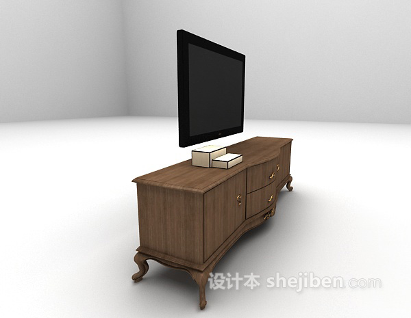设计本欧式复古电视柜推荐3d模型下载