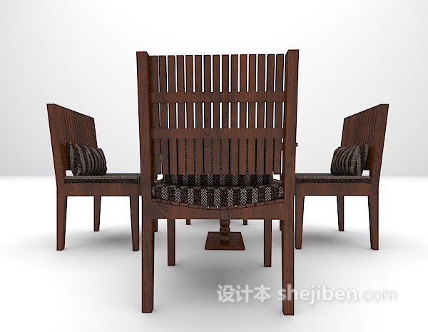 欧式简约桌椅3d模型下载