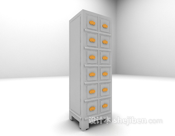 中式风格储物柜3d模型下载
