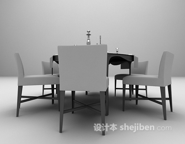 欧式黑色餐桌3d模型推荐