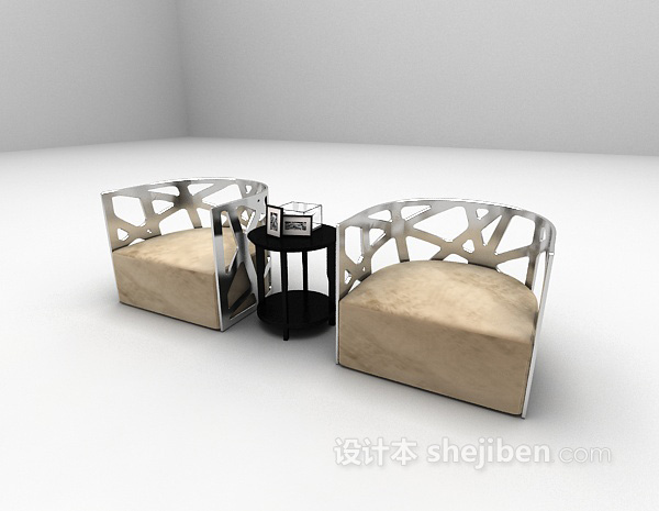 设计本现代个性单人沙发3d模型下载