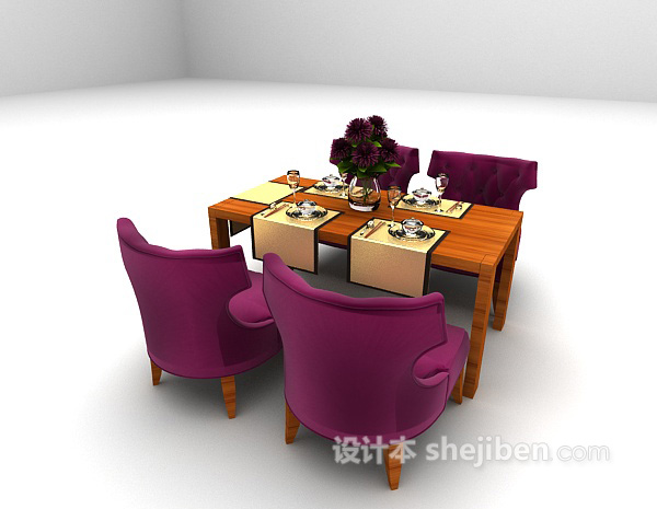 免费简约餐桌3d模型下载