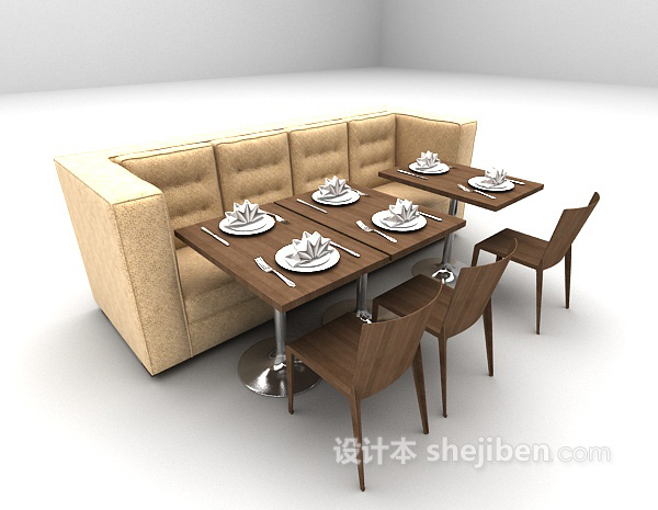 欧式风格欧式风情餐桌3d模型下载
