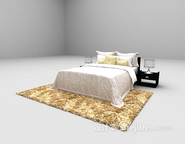 免费欧式床3d模型下载