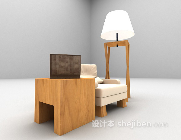 现代风格单人沙发欣赏3d模型下载