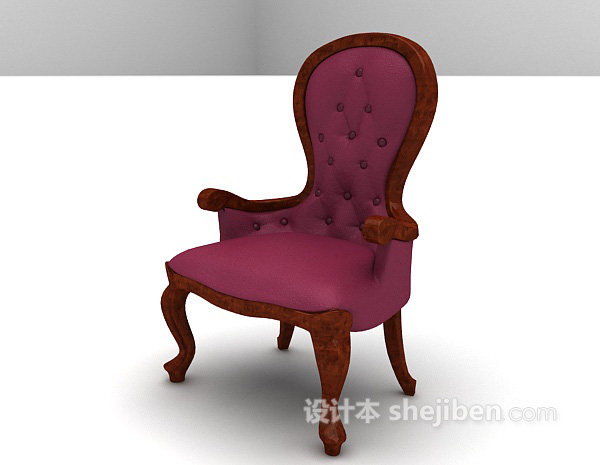 设计本紫色单椅3d模型下载