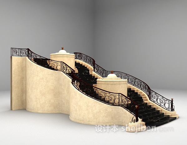 免费欧式楼梯3d模型下载