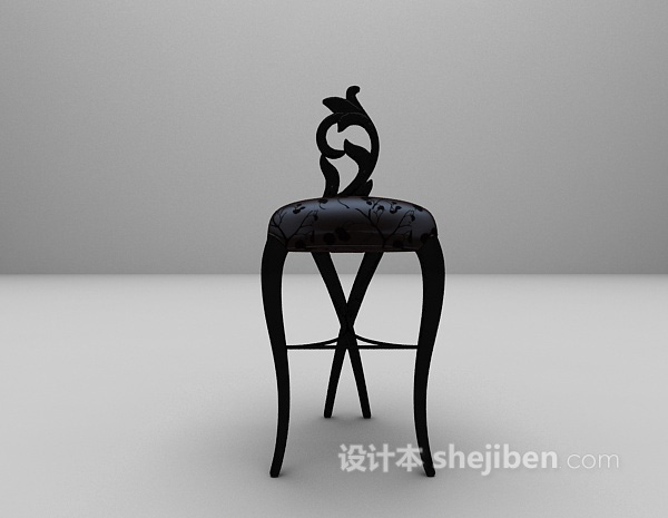 古典吧台椅3d模型下载