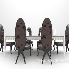 欧式个性桌椅3d模型下载