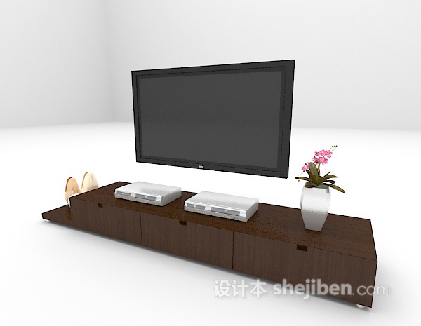 设计本木质电视柜推荐3d模型下载