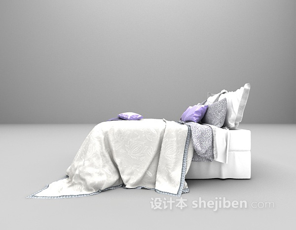 设计本白色床大全3d模型下载