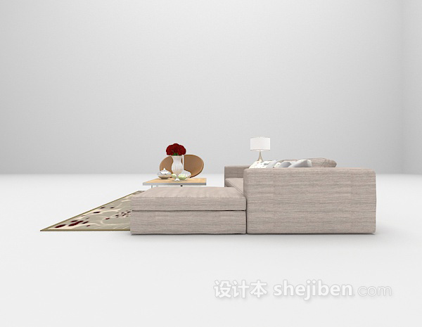 现代风格现代家庭组合沙发3d模型下载