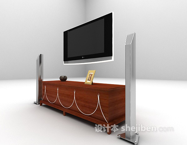 现代风格木质电视柜免费欣赏3d模型下载