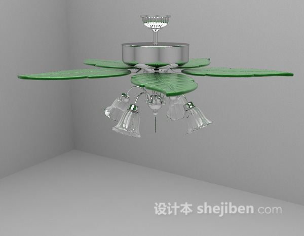 设计本风扇吊灯3d模型下载