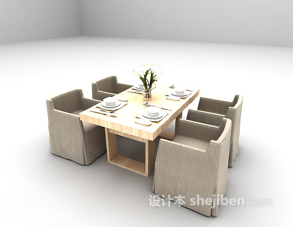 免费简约型餐桌3d模型下载