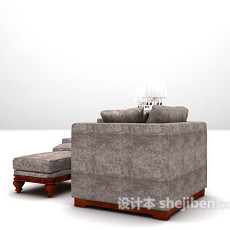 布艺单人沙发3d模型下载