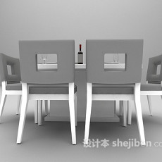 简约木质餐桌3d模型下载