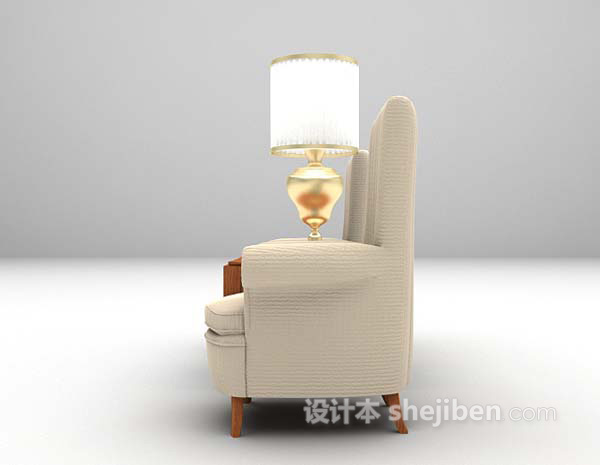 现代风格现代布艺桌椅组合3d模型下载