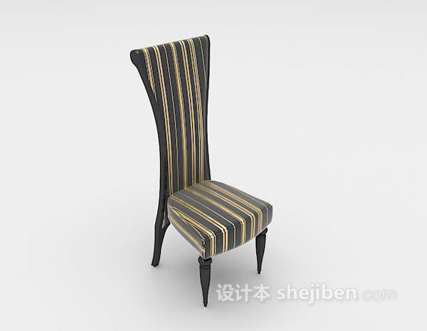 现代风格条纹布艺家居椅3d模型下载