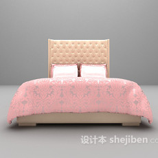 粉色床3d模型下载