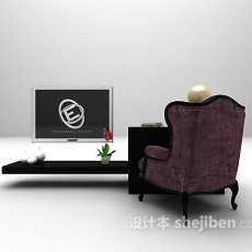 电视柜沙发组合3d模型下载
