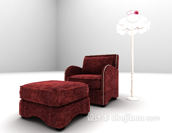 免费红色沙发推荐3d模型下载