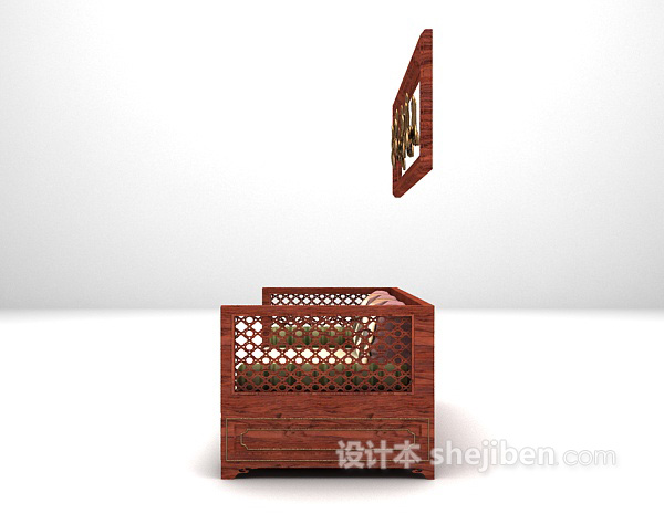 中式木质沙发推荐3d模型下载