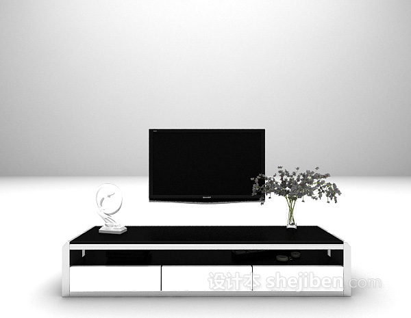 黑白电视柜3d模型推荐