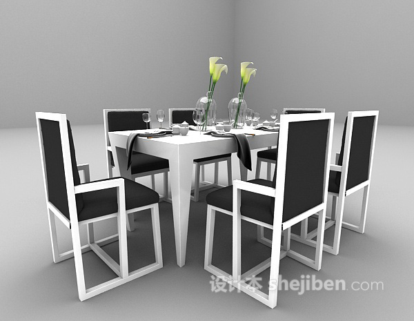 现代风格现代风格桌椅3d模型下载