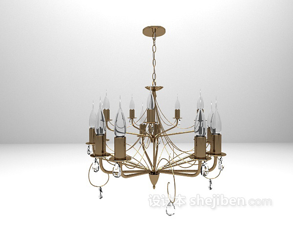 设计本烛台吊灯3d模型下载
